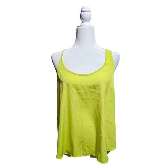 asos lime green tank spaghetti strap top flowy open back blouse size 8 - Picture 4 of 6